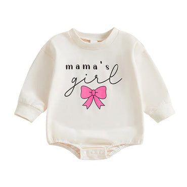 Mama's Girl Bow Baby Bodysuit Beige 0-3 M