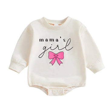 Mama's Girl Bow Baby Bodysuit Beige 0-3 M