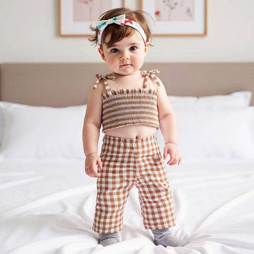 Crop Top Checkered Toddler Set