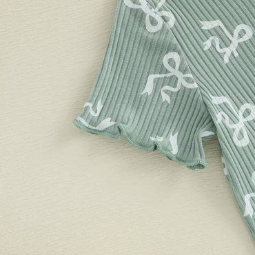 Short Sleeve Bows Toddler Set