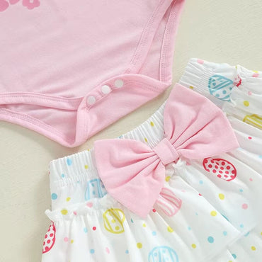 Happy Easter Tiered Skirt Baby Set