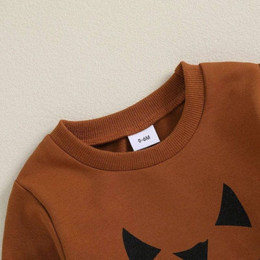 Pumpkin Face Halloween Baby Set