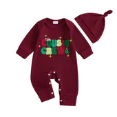 Long Sleeve Christmas Cousin Crew Baby Jumpsuit Red Newborn