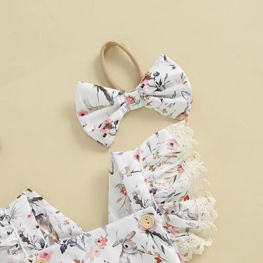 Fly Sleeve Easter Lace Baby Romper