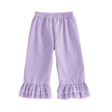 Gingham Retro Flared Toddler Pants Purple 9-12 M