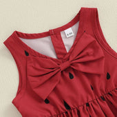 Sleeveless Watermelon Bow Baby Dress