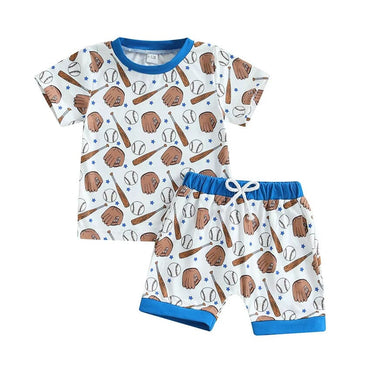 Short Sleeve Baseball Vibes Baby Set