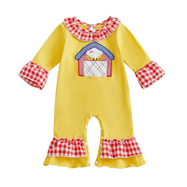 Long Sleeve Farm Chicken Baby Jumpsuit
