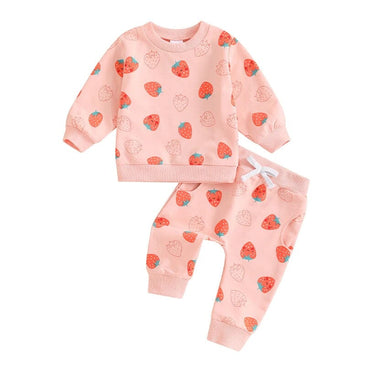 Long Sleeve Pink Strawberry Baby Set