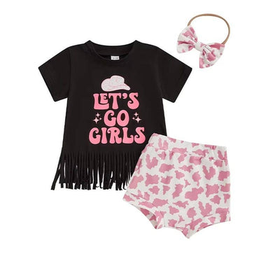 Short Sleeve Let's Go Girls Baby Set