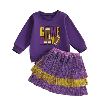Long Sleeve Purple Game Day Toddler Set