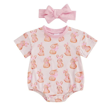 Short Sleeve Easter Baby Romper