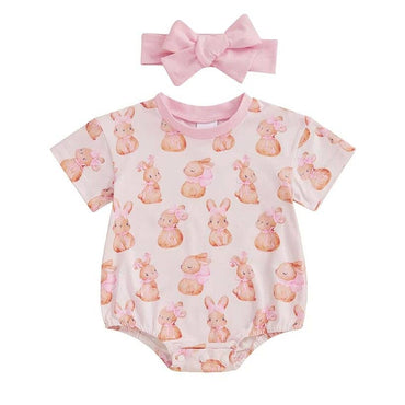 Short Sleeve Easter Baby Romper