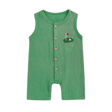 Sleeveless Golf Baby Jumpsuit Green 0-3 M