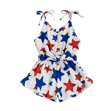 Tie Straps 4th of July Toddler Romper