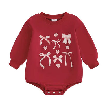 Valentine's Day Bows Baby Bodysuit