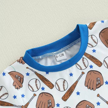 Short Sleeve Baseball Vibes Baby Set
