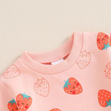 Long Sleeve Pink Strawberry Baby Set