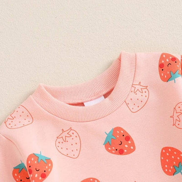 Long Sleeve Pink Strawberry Baby Set