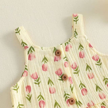 Sleeveless Floral Ruffled Shorts Baby Set Sets The Trendy Toddlers
