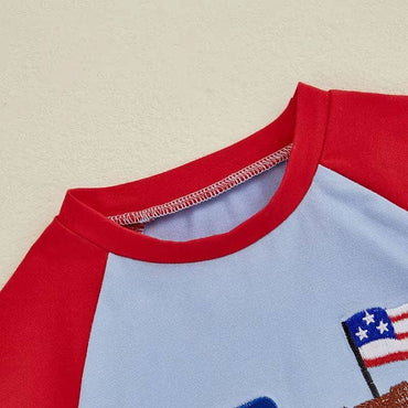 Short Sleeve American Tractor Toddler Set