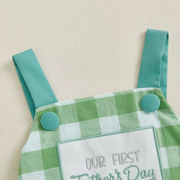 Father's Day Checkered Baby Romper
