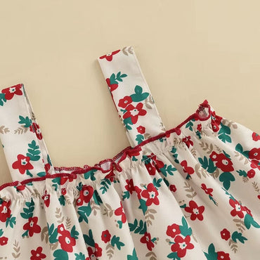 Floral Top Denim Shorts Toddler Set