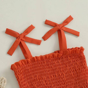 Smocked Orange Top Baby Set
