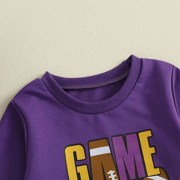 Long Sleeve Purple Game Day Toddler Set