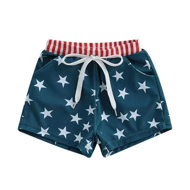 4th of July Toddler Beach Shorts Navy Blue 9-12 M