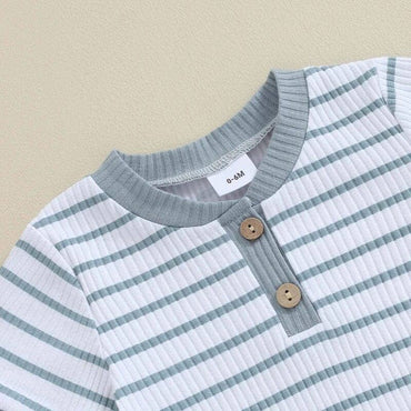 Short Sleeve Striped Baby Set