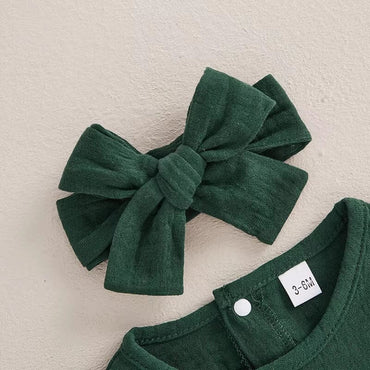 Long Sleeve Solid Ruffled Romper