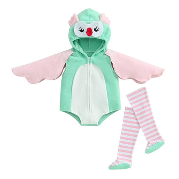 Striped Owl Halloween Baby Costume Green 3-6 M