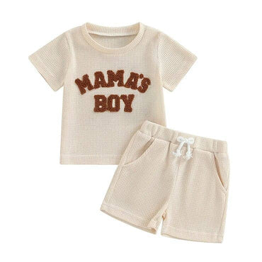 Mama's Boy Short Sleeve Baby Set Beige 3-6 M