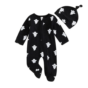 Long Sleeve Halloween Ghost Baby Jumpsuit