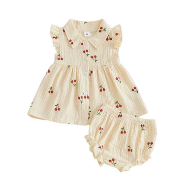 Flutter Sleeve Collar Cherry Baby Set Sets The Trendy Toddlers
