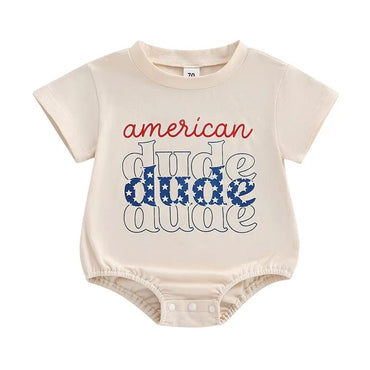 Short Sleeve American Dude Baby Bodysuit