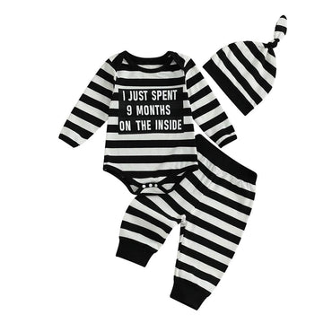 Long Sleeve Prisoner Striped Baby Set