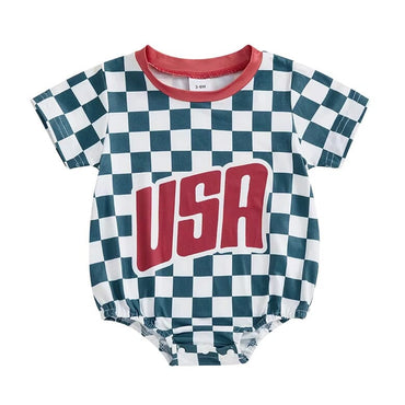 USA Checkered Baby Bodysuit