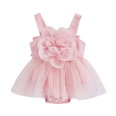 Pink Bow Tulle Baby Romper