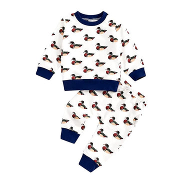 Long Sleeve Duck Baby Set Blue 3-6 M