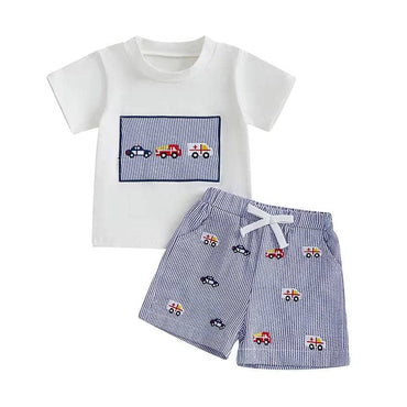 Short Sleeve Rescue Cars Toddler Set