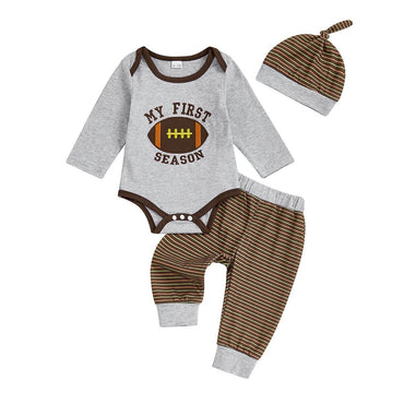 My First Football Season Striped Baby Set