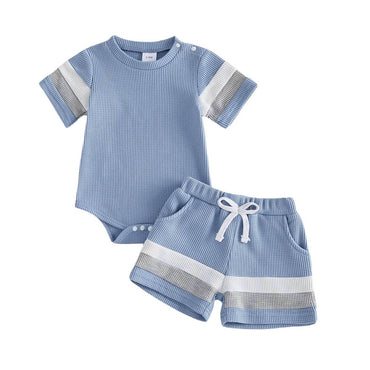 Short Sleeve Waffle Baby Set