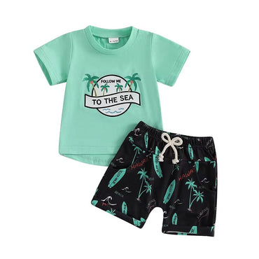Short Sleeve Follow Me To The Sea Toddler Set