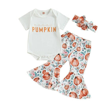 Mama's Pumpkin Flared Pants Set 0-3 M