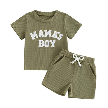 Mama's Boy Short Sleeve Baby Set Green 3-6 M