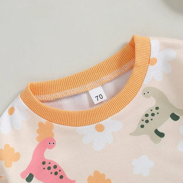 Long Sleeve Dino Floral Baby Romper