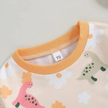 Long Sleeve Dino Floral Baby Romper