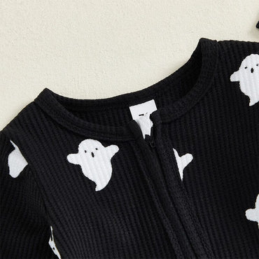 Long Sleeve Halloween Ghost Baby Jumpsuit